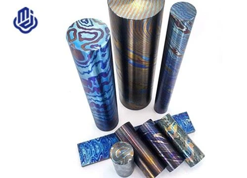 Titanium Damascus Bar Rod